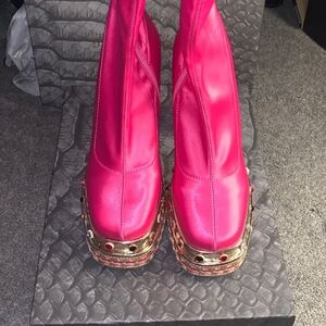 Azalea Wang Dolce-Fuchsia Boots